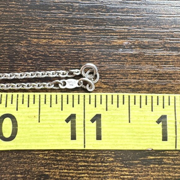 VTG Sterling Silver 925 Teardrop Turquoise Bezel Set Pendant Necklace 22" Length - Picture 9 of 13